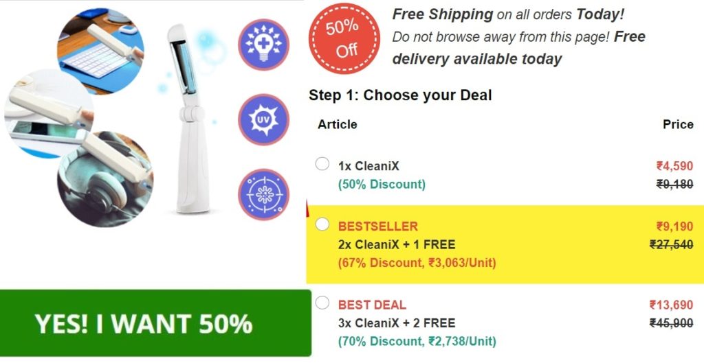 LifeProtectX CleaniX UV sanitizer tool