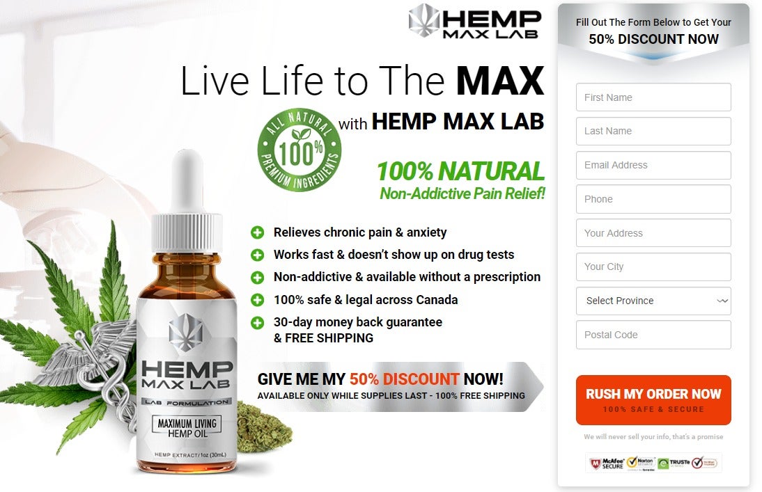 Hemp Max Lab Canada Reviews: Pure CBD Oil For Instant Pain-Relief