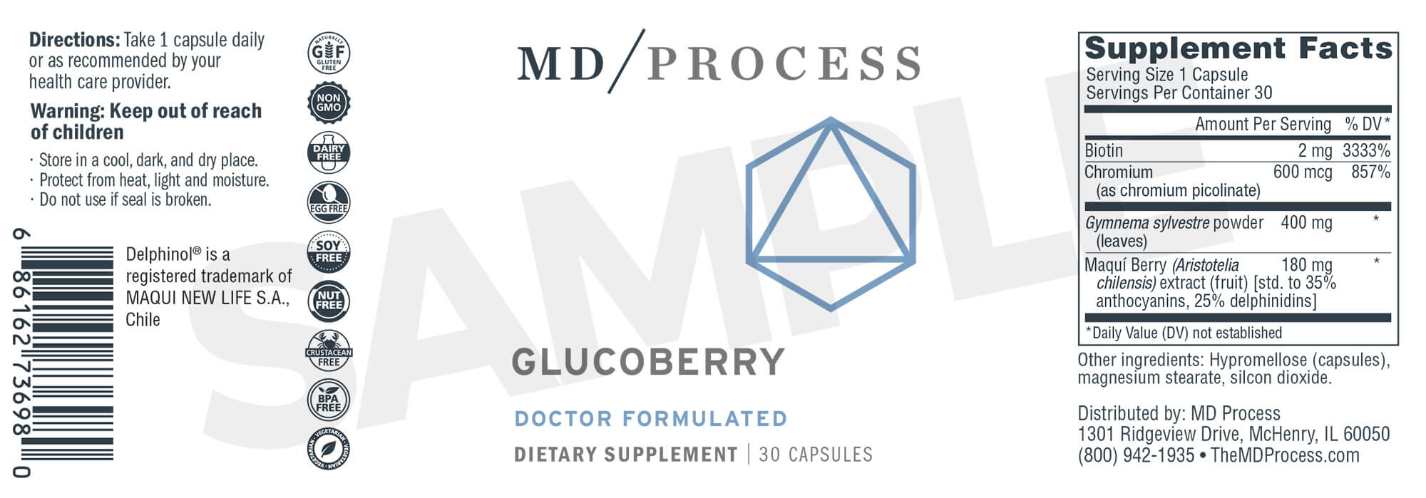 MD Process GlucoBerry Label
