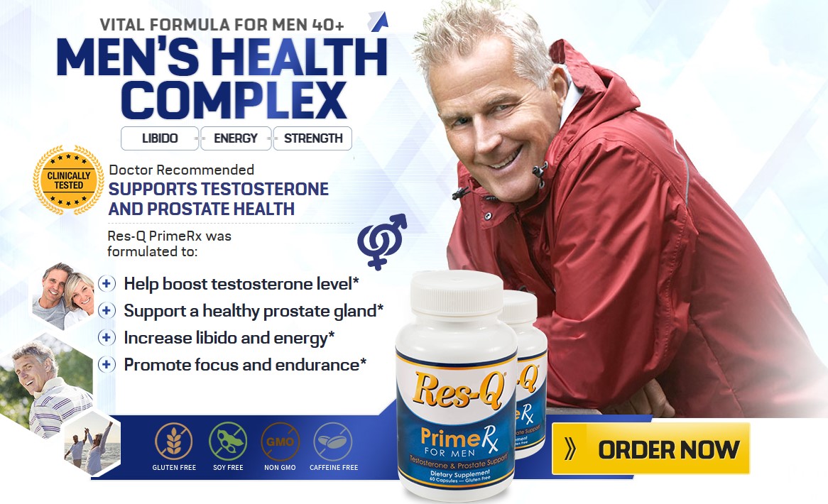 Res-Q PrimeRx For Men- Testosterone & Prostate Supplement (Gluten Free)